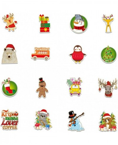 Christmas Stickers 53PCS Funny Santa Tree Gold Outline Sticker Decals Holiday Gifts for Water Bottles Crafts Sealing Label En...