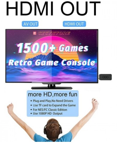 Retro Game Console with 1500 Retro Video Games HDMI HD Output NES Retro Game Console Old Arcade Plug and Play Video Games Con...