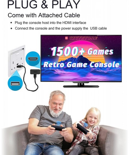 Retro Game Console with 1500 Retro Video Games HDMI HD Output NES Retro Game Console Old Arcade Plug and Play Video Games Con...