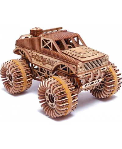 Monster Pickup Truck Car 3D Wooden Puzzle - Rides up to 18 feet - 8.3x6.3 in - Mechanical Detailed Car Model Kit - DIY Model ...