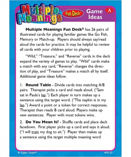 | Multiple Meanings Fun Deck Flash Cards | Educational Learning Resource for Children $30.94 - Electronic Learning & Educatio...