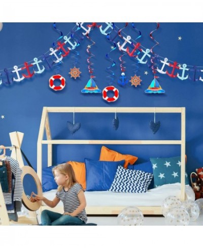 18 Pieces Nautical Birthday Party Decorations Includes Nautical Garland Nautical Party Themed Hanging Banner and Nautical Han...