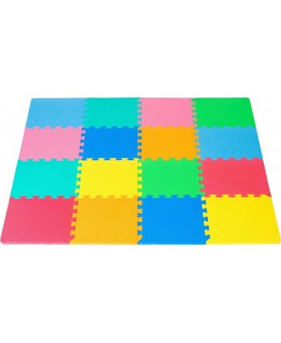 Kids Foam Puzzle Floor Play Mat with Solid Colors 36 Tiles or 16 Tiles with Borders $33.92 - Puzzle Play Mats