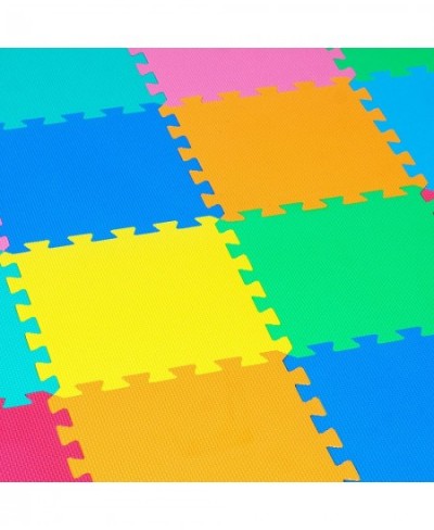 Kids Foam Puzzle Floor Play Mat with Solid Colors 36 Tiles or 16 Tiles with Borders $33.92 - Puzzle Play Mats