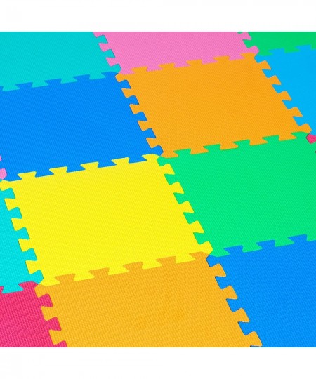 Kids Foam Puzzle Floor Play Mat with Solid Colors 36 Tiles or 16 Tiles with Borders $33.92 - Puzzle Play Mats