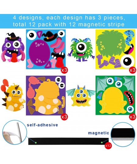 Halloween Crafts for Kids Foam Magnet Monster Sticker for Refrigerator 12 Pack $25.50 - Kids' Drawing & Writing Boards