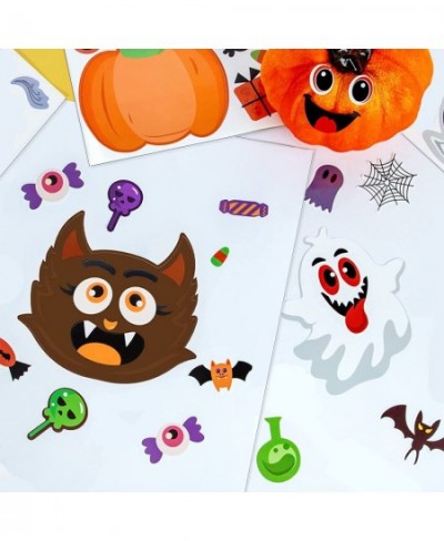 32 Sheets Halloween Make-a-face Stickers for Kids Gifts DIY Halloween Crafts Goodie Bag Fillers Halloween Party Favors Pumpki...