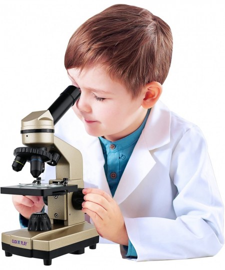 Microscope for Kids 3 Magnification Levels 40x 100x 400x Includes Slides Science Experiments & Accessories Portable Student M...