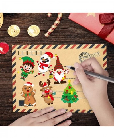 36 Sheets Christmas Party Games Sticker Make Your Own Gnome Gingerbread Man Snowman Reindeer Face Christmas Character Sticker...