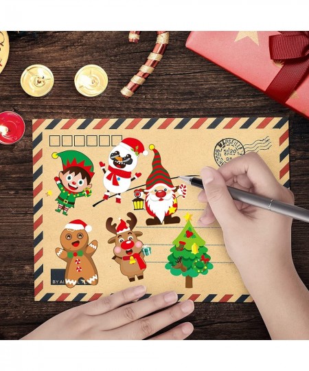 36 Sheets Christmas Party Games Sticker Make Your Own Gnome Gingerbread Man Snowman Reindeer Face Christmas Character Sticker...