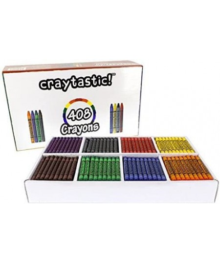 408-Count Premium Crayon Class Pack Best-Buy Assortment (8 Colors Full Size 3.5 Inch) for Schools Classrooms Camps Offices Cr...