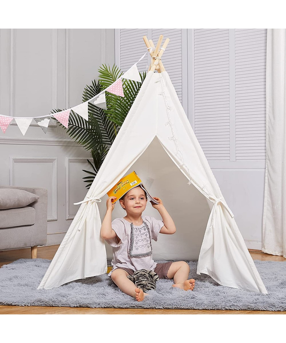 Kids Teepee Tent Playhouse 100 Natural Cotton Canvas with Window & Fixed Components The Best Gift for Your Baby White $71.26 ...