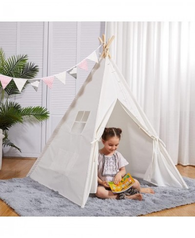 Kids Teepee Tent Playhouse 100 Natural Cotton Canvas with Window & Fixed Components The Best Gift for Your Baby White $71.26 ...