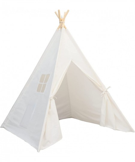 Kids Teepee Tent Playhouse 100 Natural Cotton Canvas with Window & Fixed Components The Best Gift for Your Baby White $71.26 ...