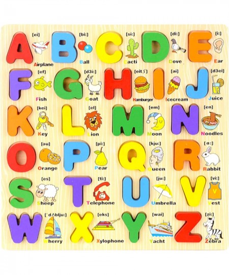 Wooden Alphabet Puzzles for Toddlers 2-6 Years Old Montessori Pre School-Educational Learning Toys for Boys and Girls (Upperc...