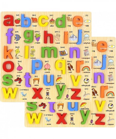 Wooden Alphabet Puzzles for Toddlers 2-6 Years Old Montessori Pre School-Educational Learning Toys for Boys and Girls (Upperc...