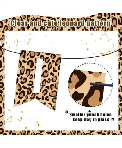 Leopard Print Happy Birthday Banner Cheetah Print Pennant Banner Cheetah Birthday Decorations Cheetah Party Decorations Jungl...