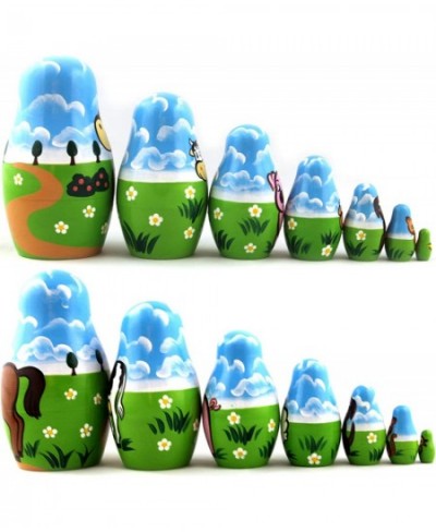 Farm Animals Set 7 pcs Wood Nesting Dolls - Pet Figurine Set Wooden Matryoshka Stacking Items $60.59 - Nesting Dolls