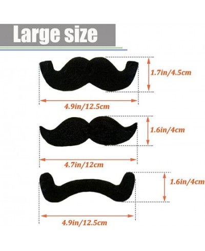 Self Adhesive Mustaches Set Black Different Shape Funny Full Mustaches Novelty Fake Mustaches Fiesta Party Supplies for Costu...