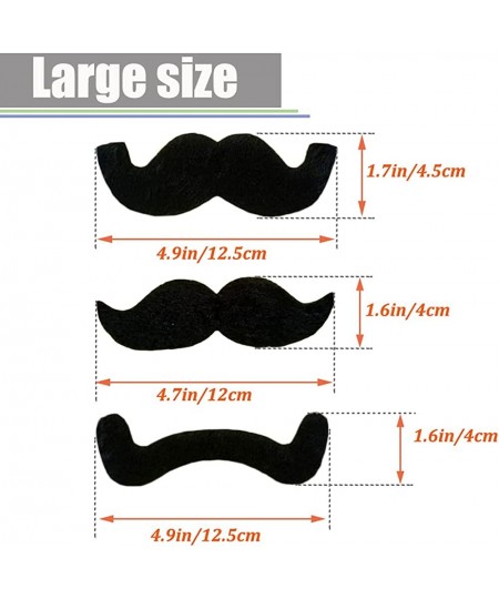 Self Adhesive Mustaches Set Black Different Shape Funny Full Mustaches Novelty Fake Mustaches Fiesta Party Supplies for Costu...