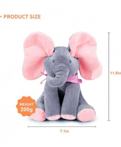 Animated Elephant Toys Plush Singing Elephant with Ears Moving Electric Plush Toy Adorable Elephant Stuffed Animal Toy for Ba...