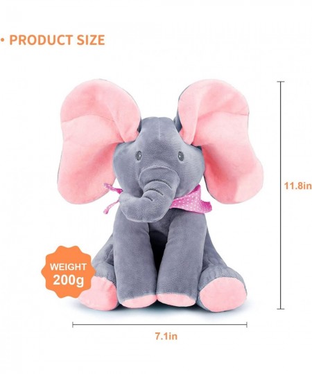 Animated Elephant Toys Plush Singing Elephant with Ears Moving Electric Plush Toy Adorable Elephant Stuffed Animal Toy for Ba...