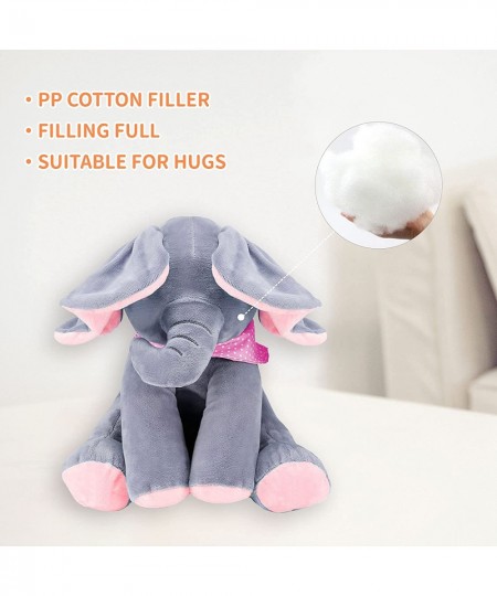 Animated Elephant Toys Plush Singing Elephant with Ears Moving Electric Plush Toy Adorable Elephant Stuffed Animal Toy for Ba...