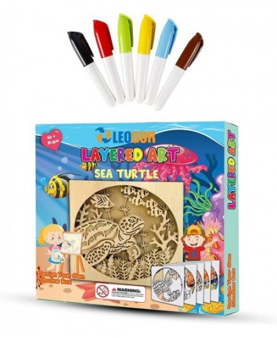 Paint Your Own Animal Shadow Box Kit - Sea Turtle - DIY Kids Wooden Arts and Crafts - Painting Kits for Kids Ages 6 and Up - ...