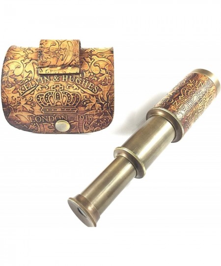 Nautical Handheld Pirate Brass Telescope with Box/Case Sailor Home Decor Pirate Captain Boat Gift (6" Kelvin & Hughes) Pirate...