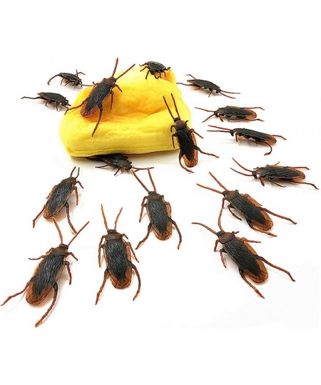 12 Piece Fake Roaches Fake Animal Toys Prank Novelty Halloween Gadget Gags Practical Cockroaches Jokes Toys Plastic Bugs $13....