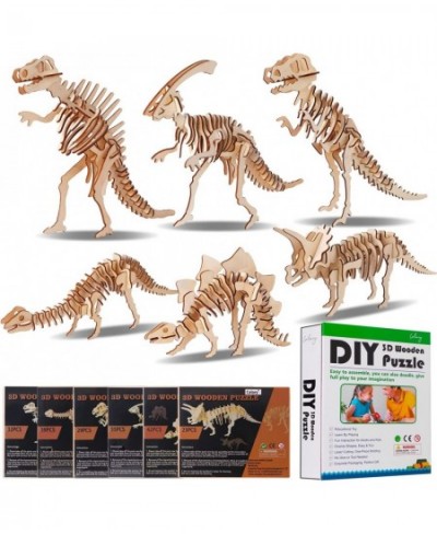 3D Wooden Puzzle Simulation Animal Dinosaur Assembly DIY Model Toy for Kids and Adults Set of 6 $29.50 - 3-D Puzzles