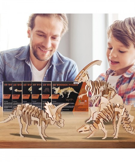 3D Wooden Puzzle Simulation Animal Dinosaur Assembly DIY Model Toy for Kids and Adults Set of 6 $29.50 - 3-D Puzzles