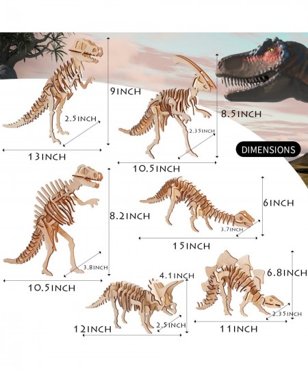 3D Wooden Puzzle Simulation Animal Dinosaur Assembly DIY Model Toy for Kids and Adults Set of 6 $29.50 - 3-D Puzzles