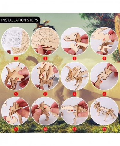 3D Wooden Puzzle Simulation Animal Dinosaur Assembly DIY Model Toy for Kids and Adults Set of 6 $29.50 - 3-D Puzzles