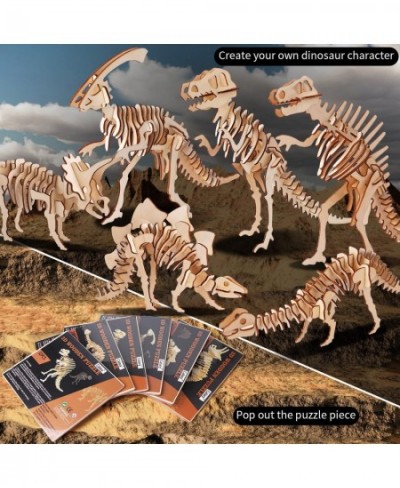 3D Wooden Puzzle Simulation Animal Dinosaur Assembly DIY Model Toy for Kids and Adults Set of 6 $29.50 - 3-D Puzzles