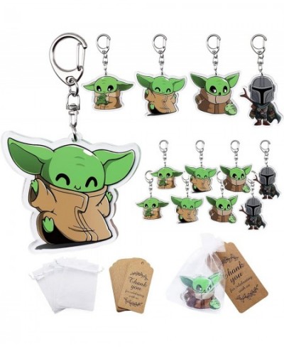 Cute Alien Keychains 12 Sets Party Favors Goodie Bags Gifts with Drawstring Gifts Bags and THANK YOU Kraft Tags for kids Gala...