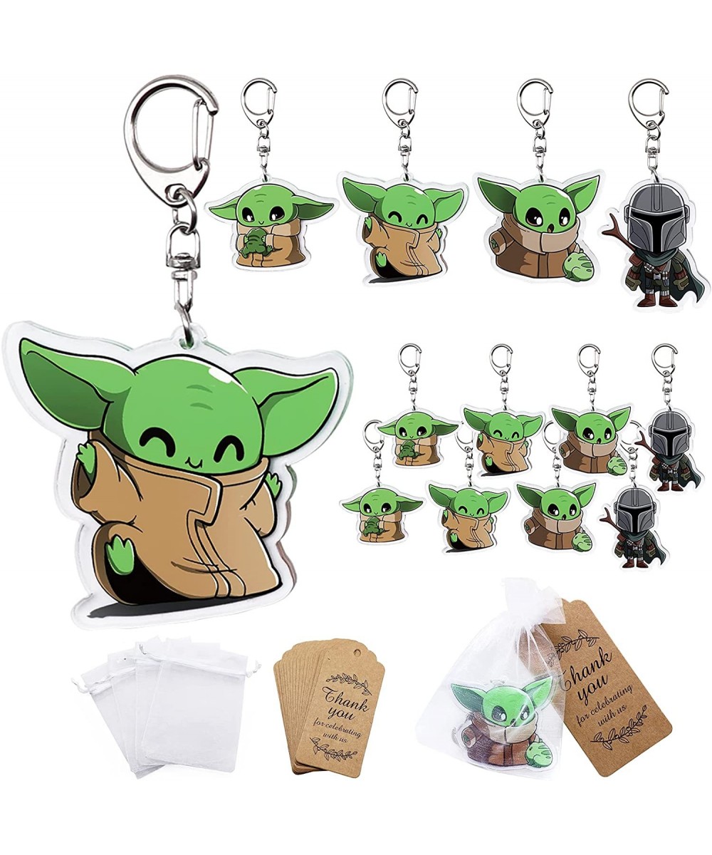 Cute Alien Keychains 12 Sets Party Favors Goodie Bags Gifts with Drawstring Gifts Bags and THANK YOU Kraft Tags for kids Gala...