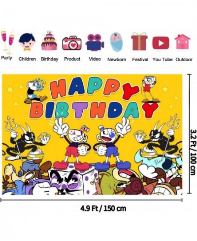 Cup Birthday Supplies Cup Party Decorations 5x3FT Cup Cartoon Backdrop Cup Birthday Decorations for Birthday Party Photograph...