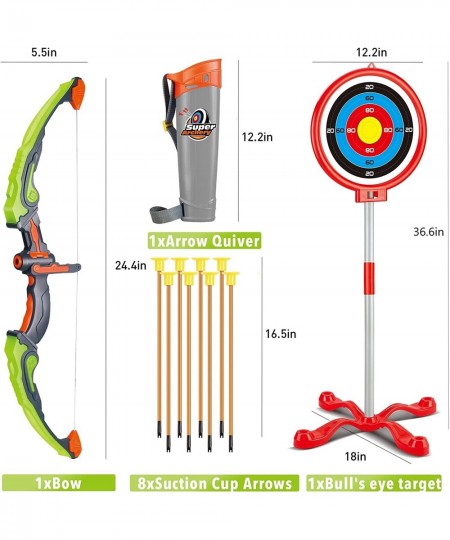 Bow and Arrow for Kids with LED Lights - Upgrade Archery Set Toys Includes 1 Super Bow 8 Suction Cups Arrows 2 in 1 Target an...