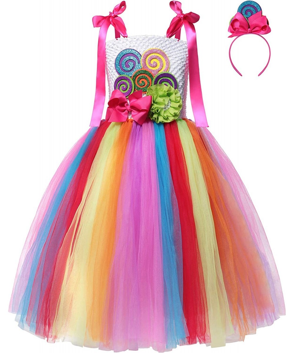 Girls Candyland Rainbow Tulle Dresses Costume Birthday Pageant Dress Up with Headband (Rainbow Costume 9-10 Years) $55.22 - K...