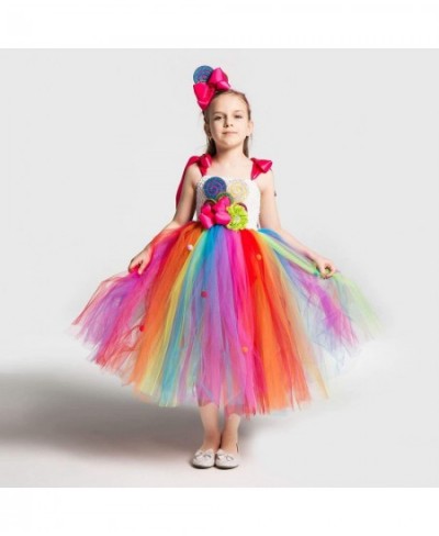 Girls Candyland Rainbow Tulle Dresses Costume Birthday Pageant Dress Up with Headband (Rainbow Costume 9-10 Years) $55.22 - K...