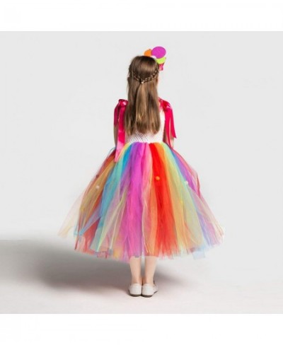 Girls Candyland Rainbow Tulle Dresses Costume Birthday Pageant Dress Up with Headband (Rainbow Costume 9-10 Years) $55.22 - K...