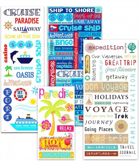 Vacation Cruise Stickers Party Supplies Pack -- 70+ Travel Stickers for Kids Adults (Cruise Party Favors Scrapbooking Supplie...