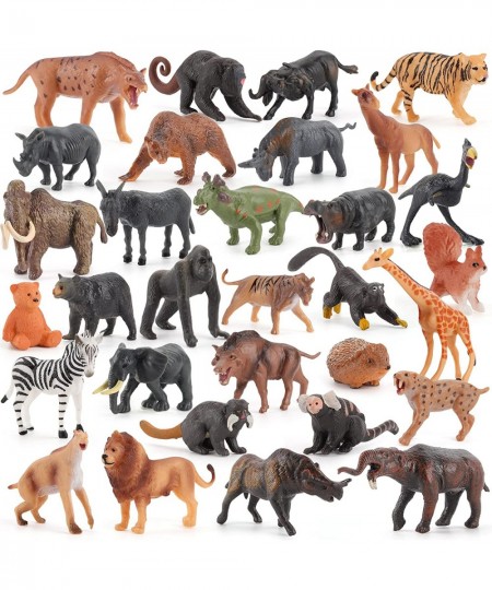 Ancient Wildlife Animal Model Figures Playset 31 PCS Animal Figure Toys Deinotherium Saber-Toothed Tiger Mammoths Desktop Dec...