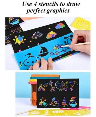 Scratch Art Paper for Kids - 50 Pcs Magic Rainbow Scratch Off Paper Set 32k（M） $17.99 - Kids' Drawing & Writing Boards