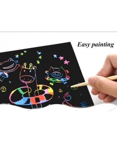 Scratch Art Paper for Kids - 50 Pcs Magic Rainbow Scratch Off Paper Set 32k（M） $17.99 - Kids' Drawing & Writing Boards