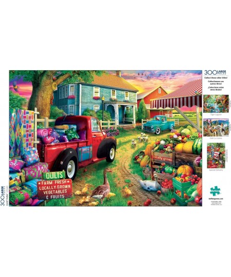 Quilt Farm - 300 Large Piece Jigsaw Puzzle $21.84 - Jigsaw Puzzles