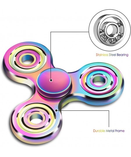 Fidget Spinner Toy 2 to 5 Min Spins Durable Stainless Steel Bearing High Speed Metal Material Hand Spinner Stress Relief Bore...