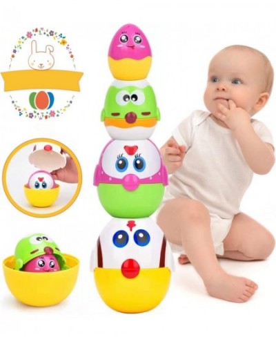 Easter Basket Stuffers Babies Nesting Easter Eggs Toy Baby Easter Basket Suffers 1 Year Old Baskets Stacking Toy for Kids 8 P...