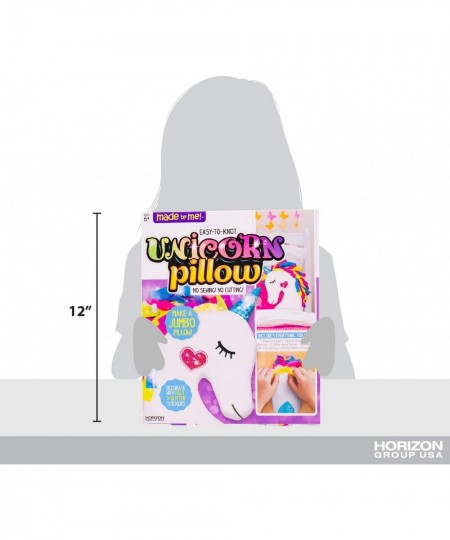 Make Pillow by Horizon Group USA Unicorn Shaped DIY Decorative Pillow. Fiberfill Glitter Stickers & Rainbow Fleece Strips Inc...